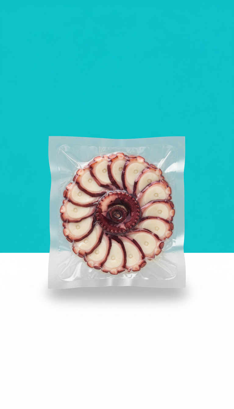 Pulpo cocido en rodajas listo para servir